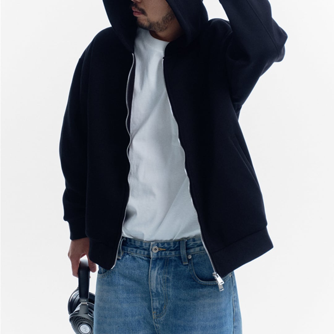 フード付きフルジップパーカー A18479