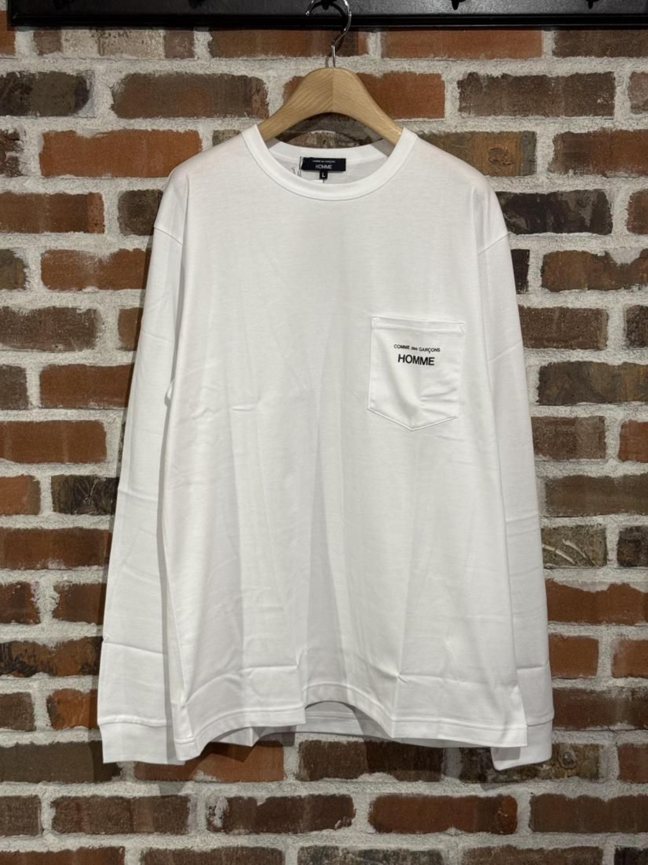 【COMME des GARCONS HOMME】綿天竺ロゴロングスリーブカットソー
