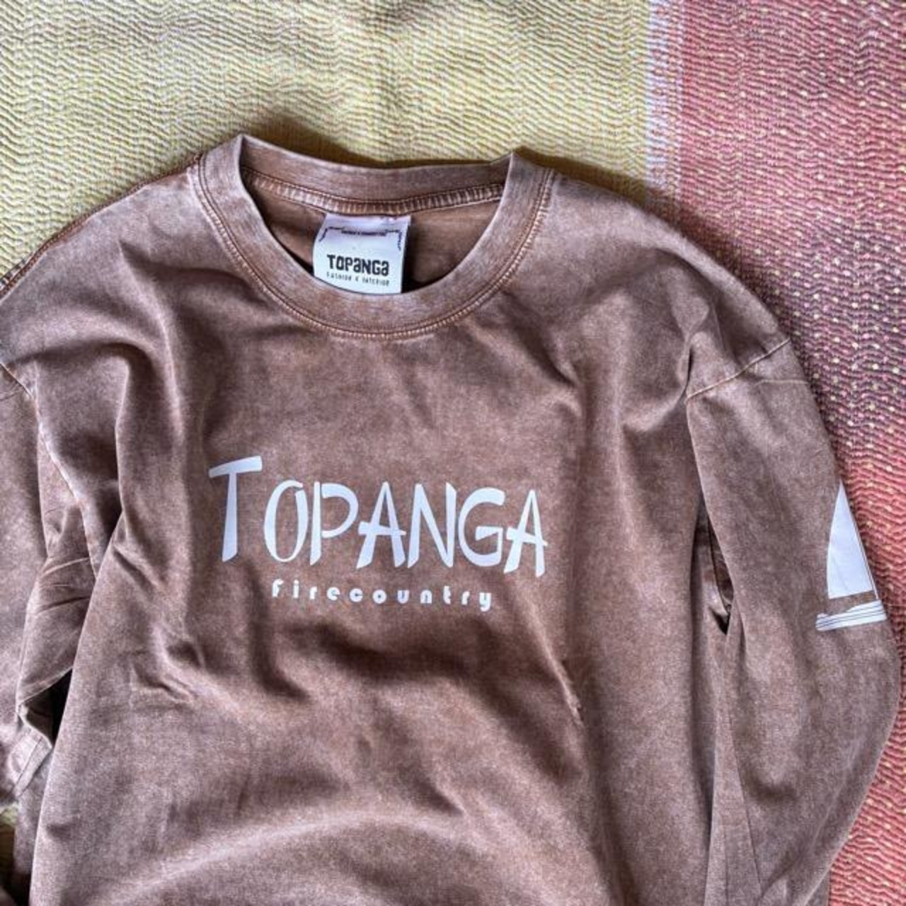 TOPANGA Lady's TOPANGA FIRECOUNTRY Pigment dyed T-shirt Fisherman Brown　ピグメントダイ長袖Tシャツ　フィッシャーマン　ブラウン　全4サイズ　