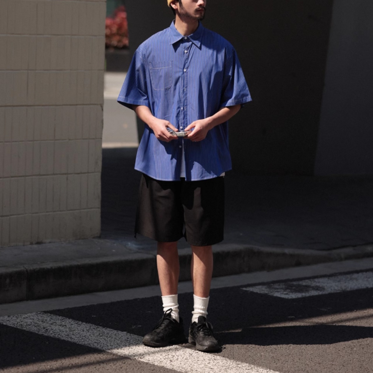 カジュアルストライプルーズ半袖シャツ　0699