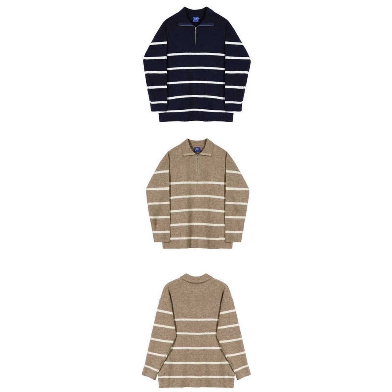 ボーダージップアップニット　MT0080085