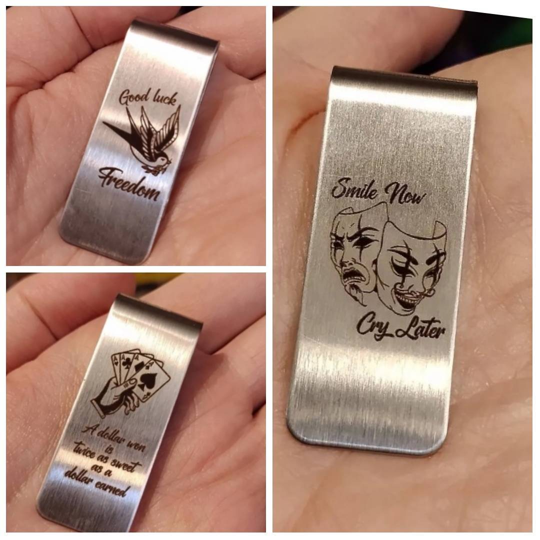 マネークリップ/ステンレス シルバー/トランプ/アメリカン雑貨 USA