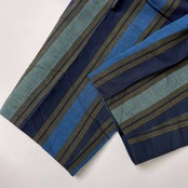 90s イタリア製 リネン混 GIAN MARCO VENTURI ジャンマルコベンチューリ ストライプ ツータック パンツ スラックス 44/マルチ メンズ