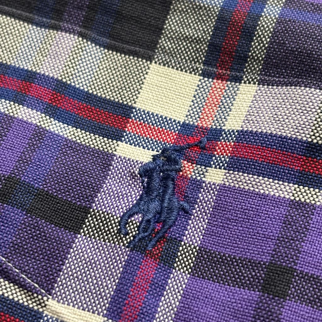 90s Polo Ralph Lauren BIG SHIRT 半袖 ボタンダウン チェックシャツ L
