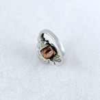 シルバーリング　茶系ストーン　ブラウン　アンバー　14号 19acd53-5