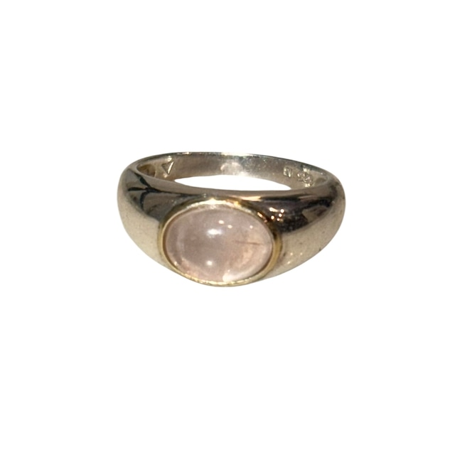 vintage silver light pink stone ring