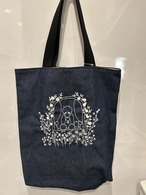 プードル刺繍のカバン　A４もはいります