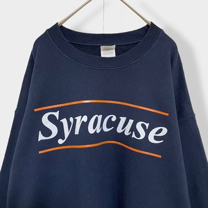 【GILDAN】カレッジ シラキュース大学 Syracuse University ロゴ プリント スウェット トレーナー プルオーバー LARGE ギルダン US古着