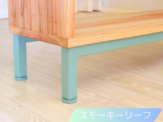 Tana406｜国産杉×ウォールナット 無垢材オープン棚 2段 脚あり