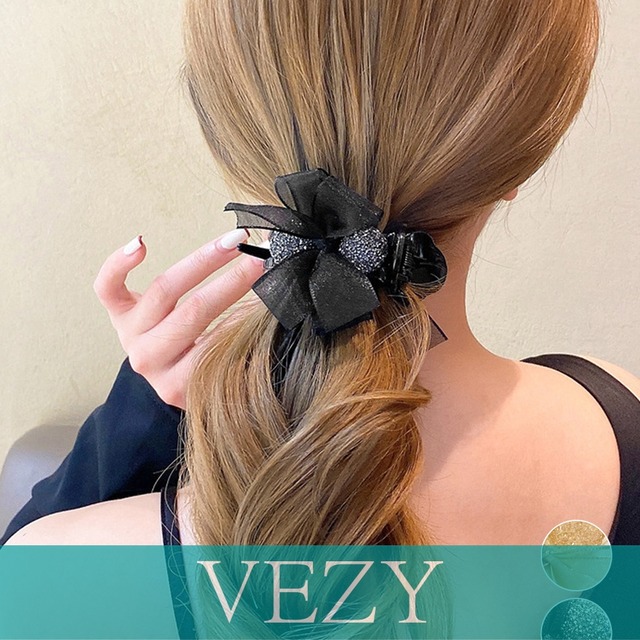 バンスクリップ リボン ヘアクリップ ヘアアクセサリー ハーフアップ 髪留め ヘアアレンジ 大人可愛い 韓国風 オフイスカジュアル おしゃれ 小物 ヘアアクセサリー  VEZY ベジー  ItemNo.【24032938】
