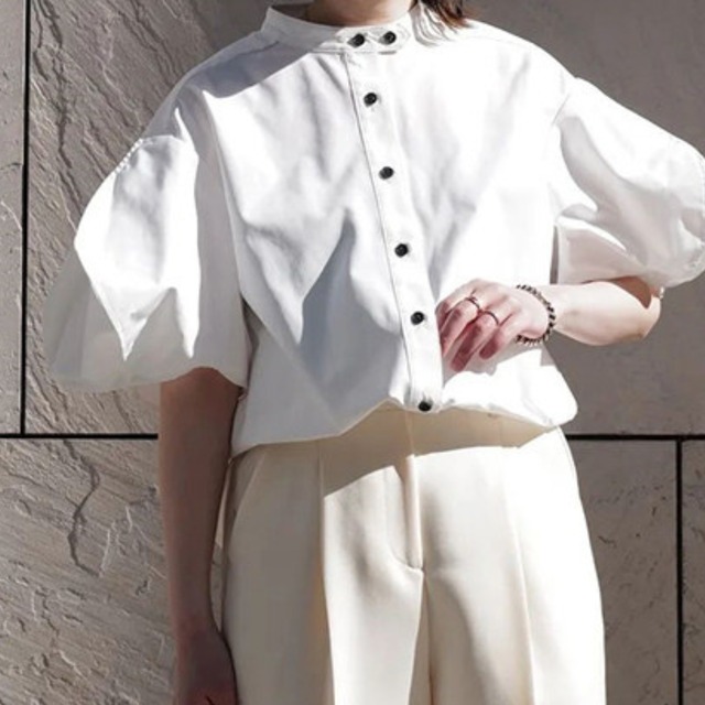 ボリュームスリーブ プルオーバー シャツ 　全2色　 00062