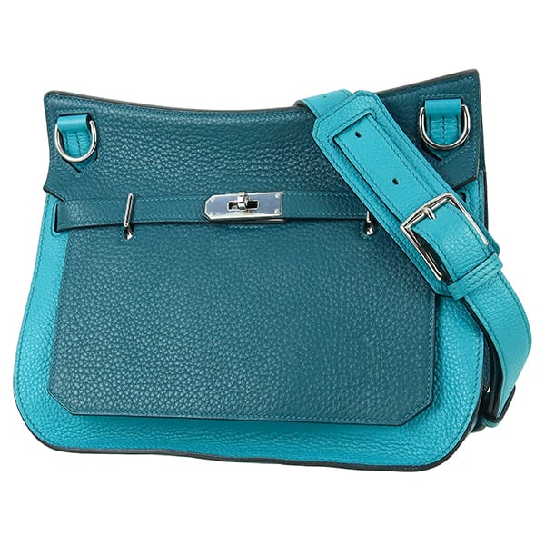 Used HERMES エルメス ジプシエール 28 エクラ トリヨンクレマンス ブルーイズミール コバルト シルバー金具 ショルダーバッグ バイカラー 中古美品