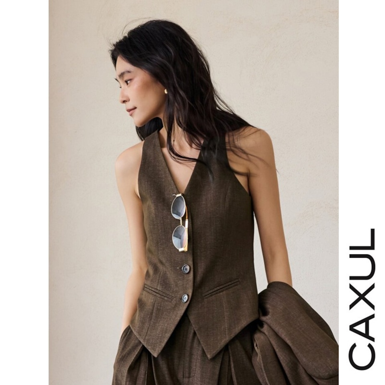Melange Brown Vest