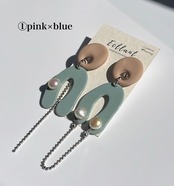 2トーンカラー 大振りピアス / イヤリング / サージカルステンレス