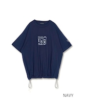 Dog & LOVERS プリントルーズTシャツ (NAVY) CQ-49012