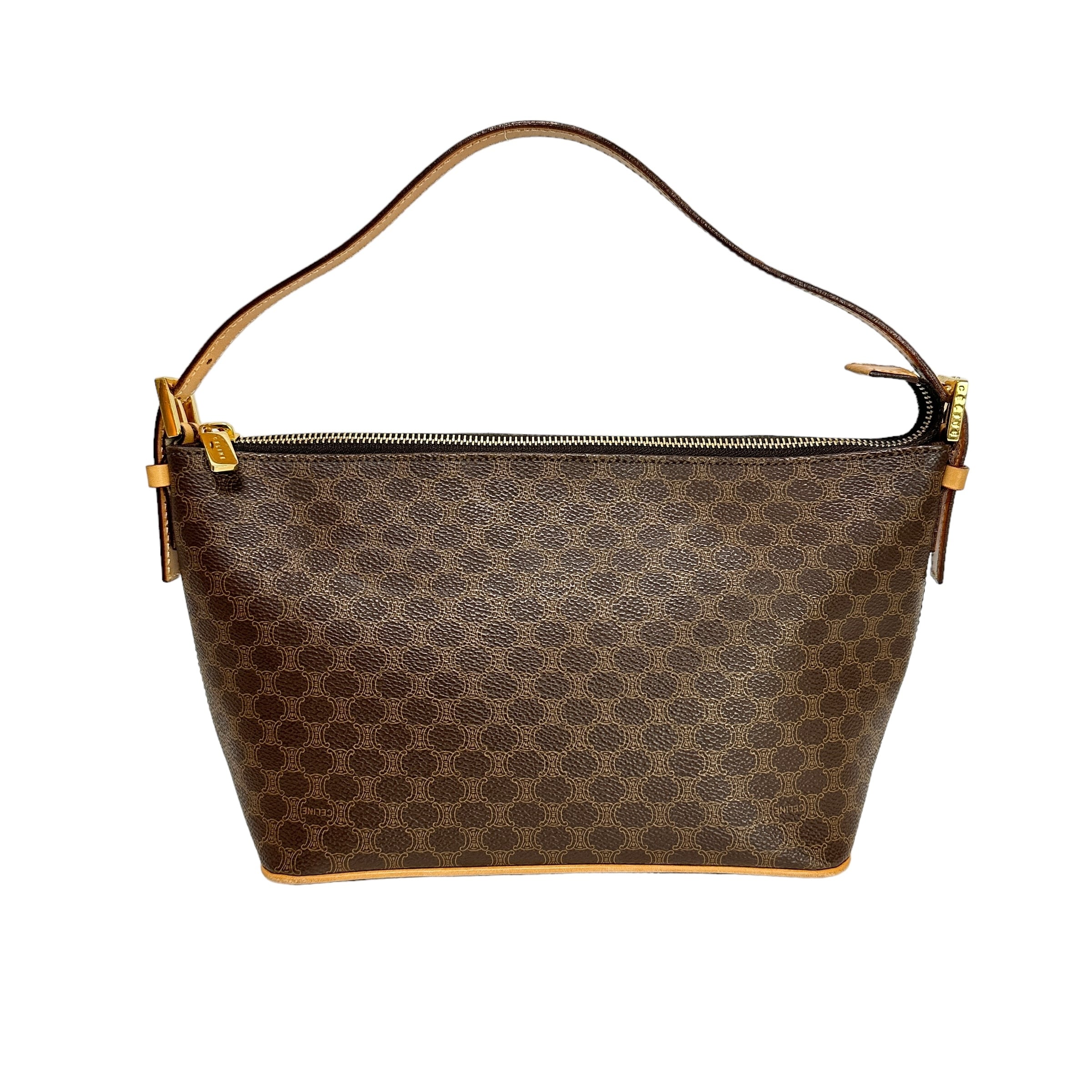 CELINE セリーヌ マカダム ワンショルダーバッグ ブラウン 12942-202403