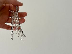 ピアス（earrings) #silver fringes long