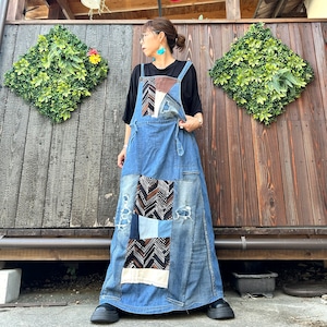 アフリカンパッチワークリメイクジャンバースカート
