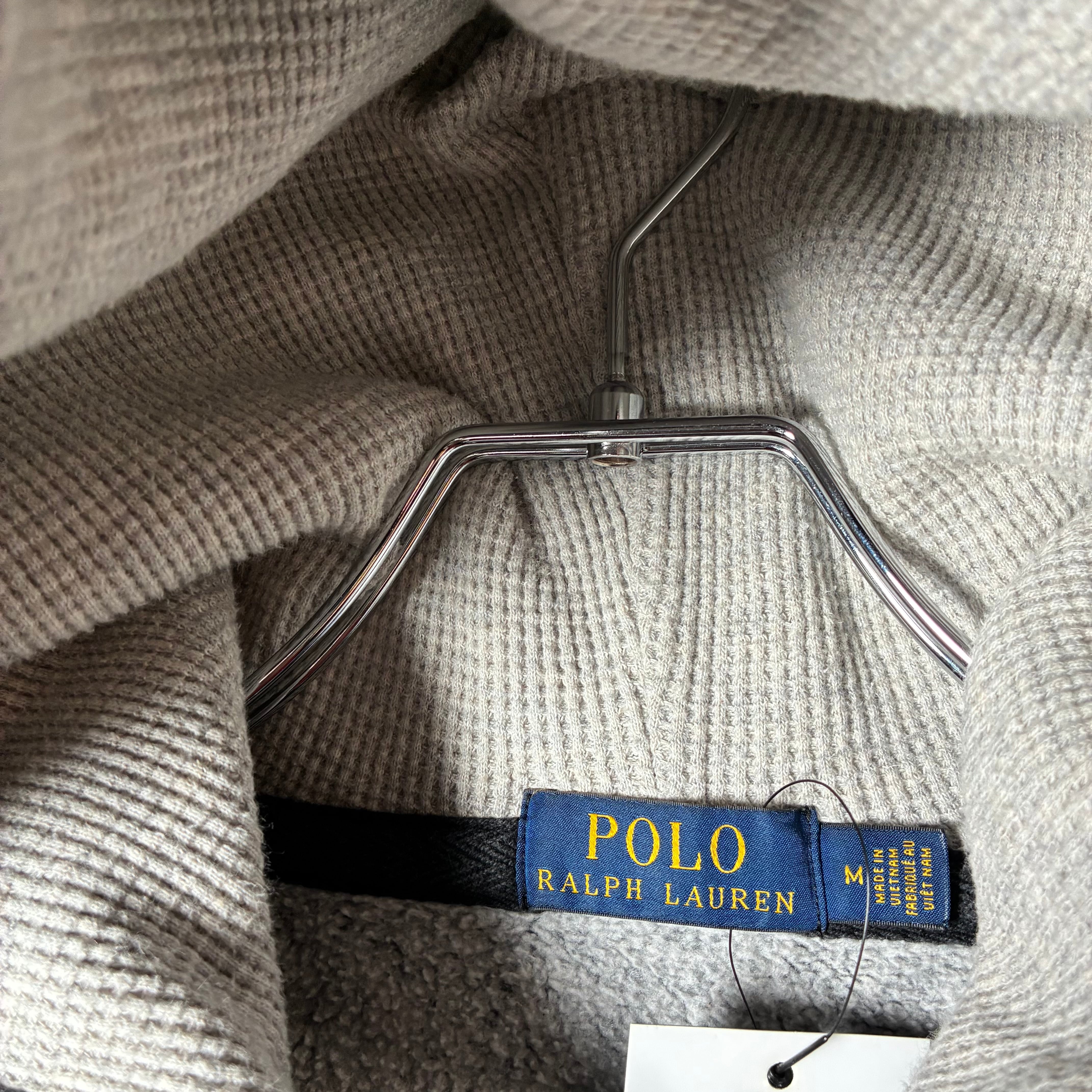 POLO RALPH LAUREN ジップパーカー フード裏サーマル 霜降りグレー M