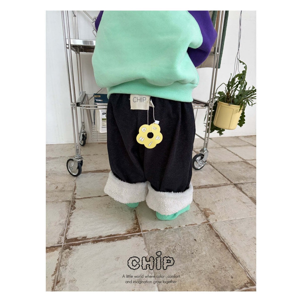 【取寄】CHIP デニムロールアップパンツ|冬服|韓国子供服