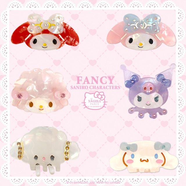 サンリオキャラクターズ ミニヘアクリップ (マイメロディ  マイスウィートピアノ, クロミ, こぎみゅん, シナモロール)/ Sanrio Characters mini hair clip (Mymelody, My sweet piano , Kuromi, Kogimyun, Cinnamoroll)