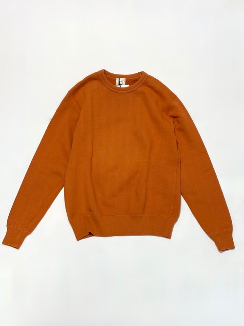 LOOP&WEFT ヴィンテージカノコジャガード裏毛・スウェットシャツ・ラセットオレンジ