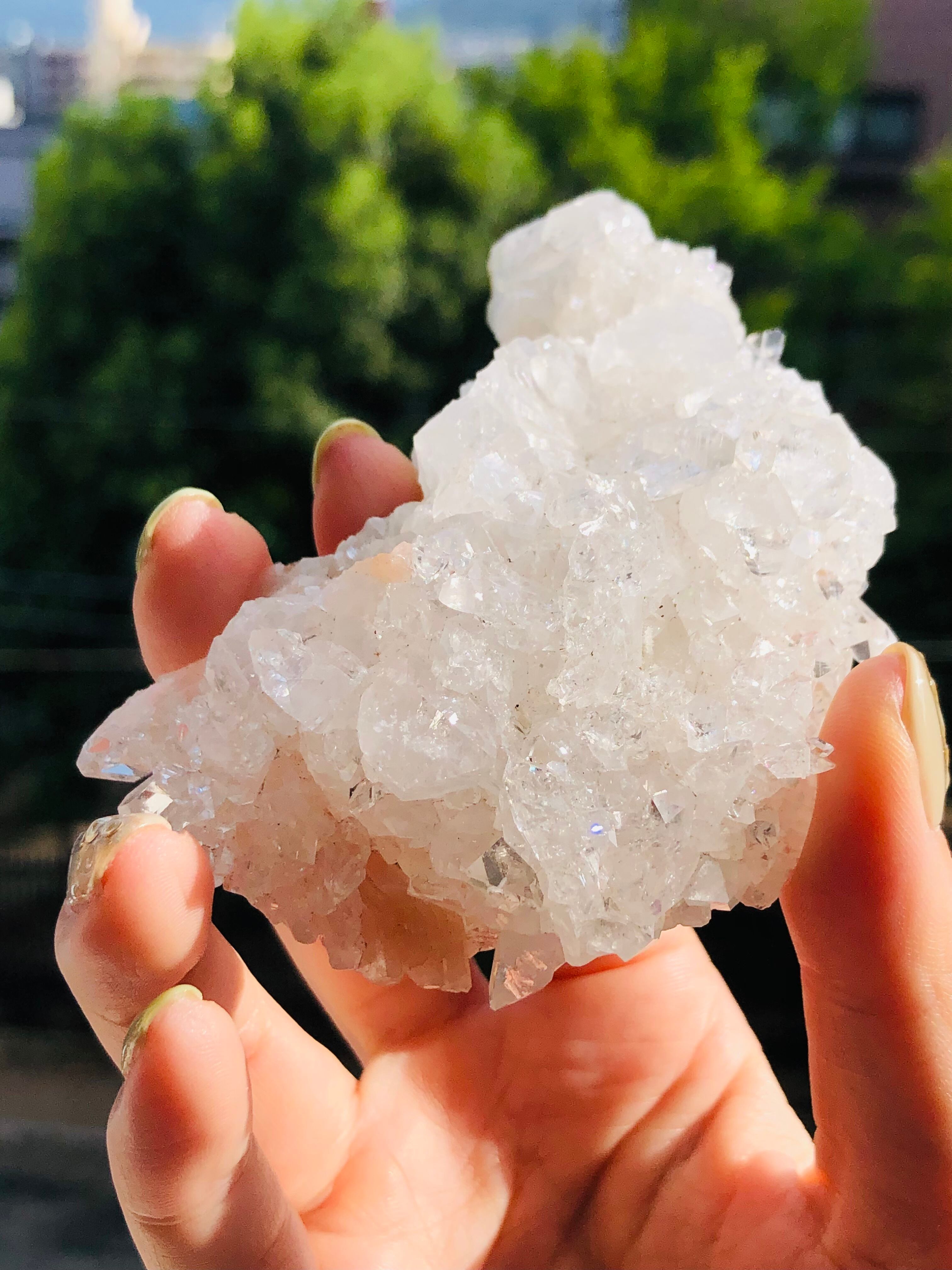 ☆アポフィライトのクラスター☆キラキラ光る結晶達☆天然石魚眼石原石鉱物