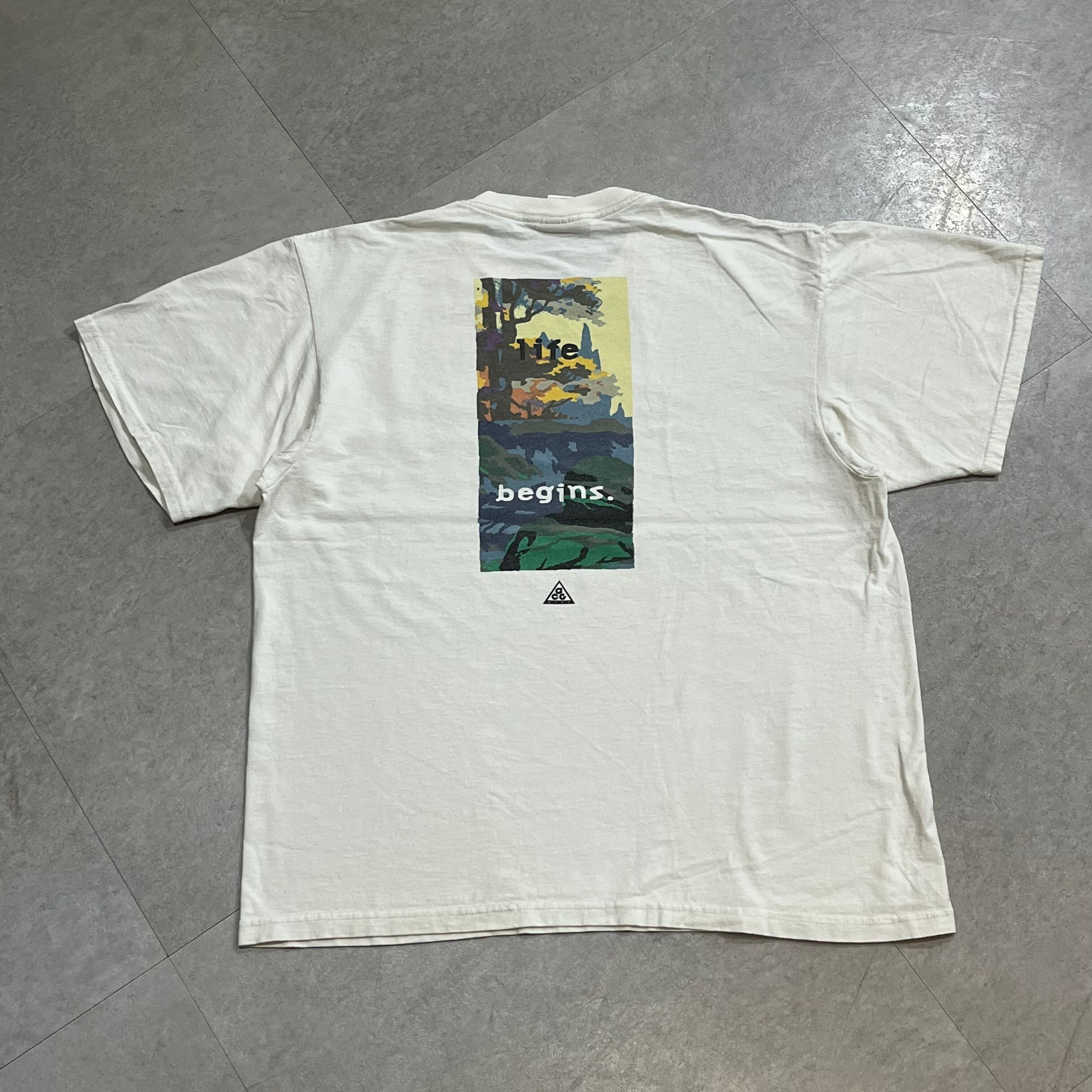 ナイキ　acg 90s Tシャツ　　ビンテージ　ヴィンテージ　M L相当　紺