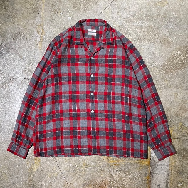 60s？ RAYLLAMA RAYON OPENCOLLAR CHECK SHIRT