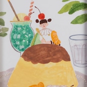 < Riie ／ ワカイリエ > 原画「プリンアラモードになった日」