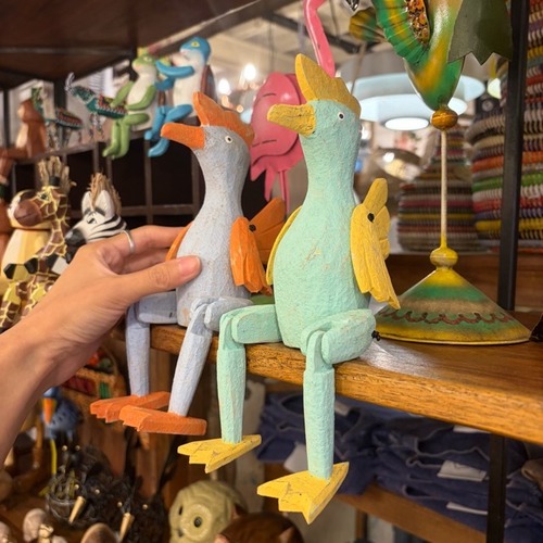 ニワトリパペット 2Color　ニワトリ　アニマル　動物　オブジェ　お座り　パペット　インテリア雑貨　雑貨　ブルー　グリーン　鳥