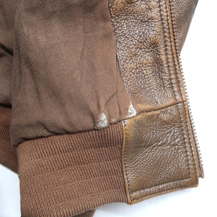 古着 philippe monet 本革 レザージャケット ブルゾン ブラウン 表記