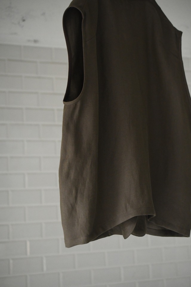 m’s braque / STAND UP COLLAR GILET (Mocha)