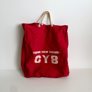 Vintage Tote Bag Red Cotton Canvas　ヴィンテージのトートバッグ　赤いコットンキャンバス