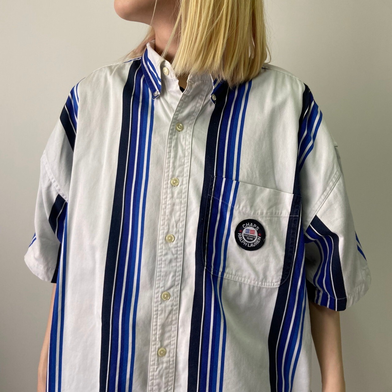 90年代 CHAPS Ralph Lauren チャップス ラルフローレン 半袖 マルチ 