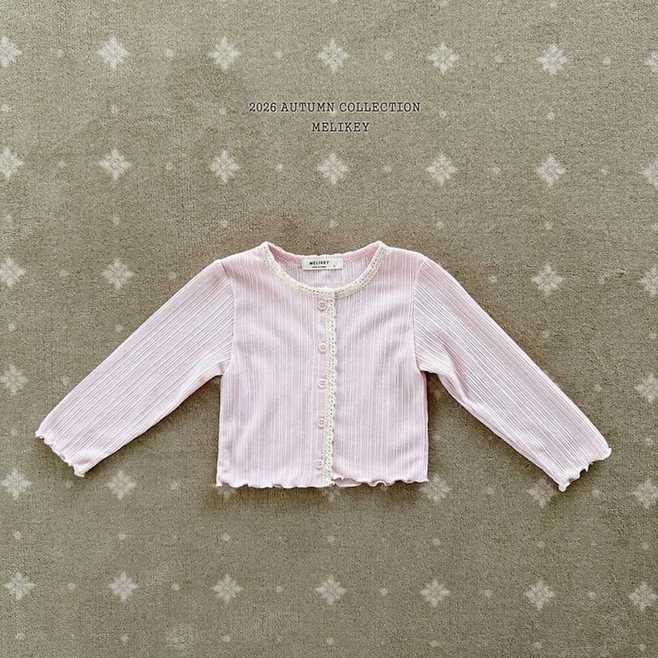 韓国子供服 / 26Autumn / 〖取寄〗Melikey / ナチュラルレースカーディガン / 女子服 *XS~JM*
