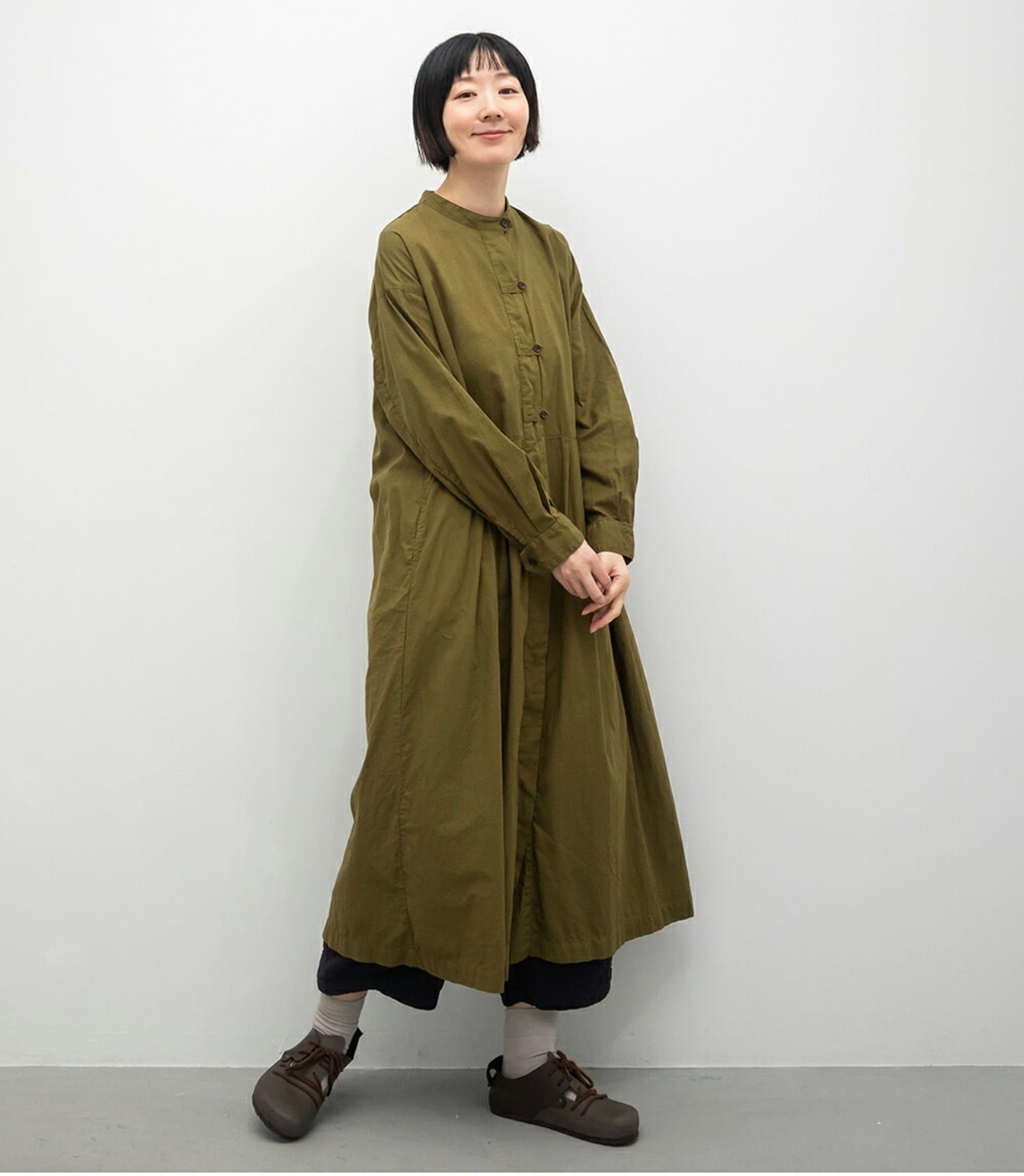 tukuroi by SUN VALLEY ツクロイ / 日本製品染め 綿麻 平織 タブデザイン ワンピース