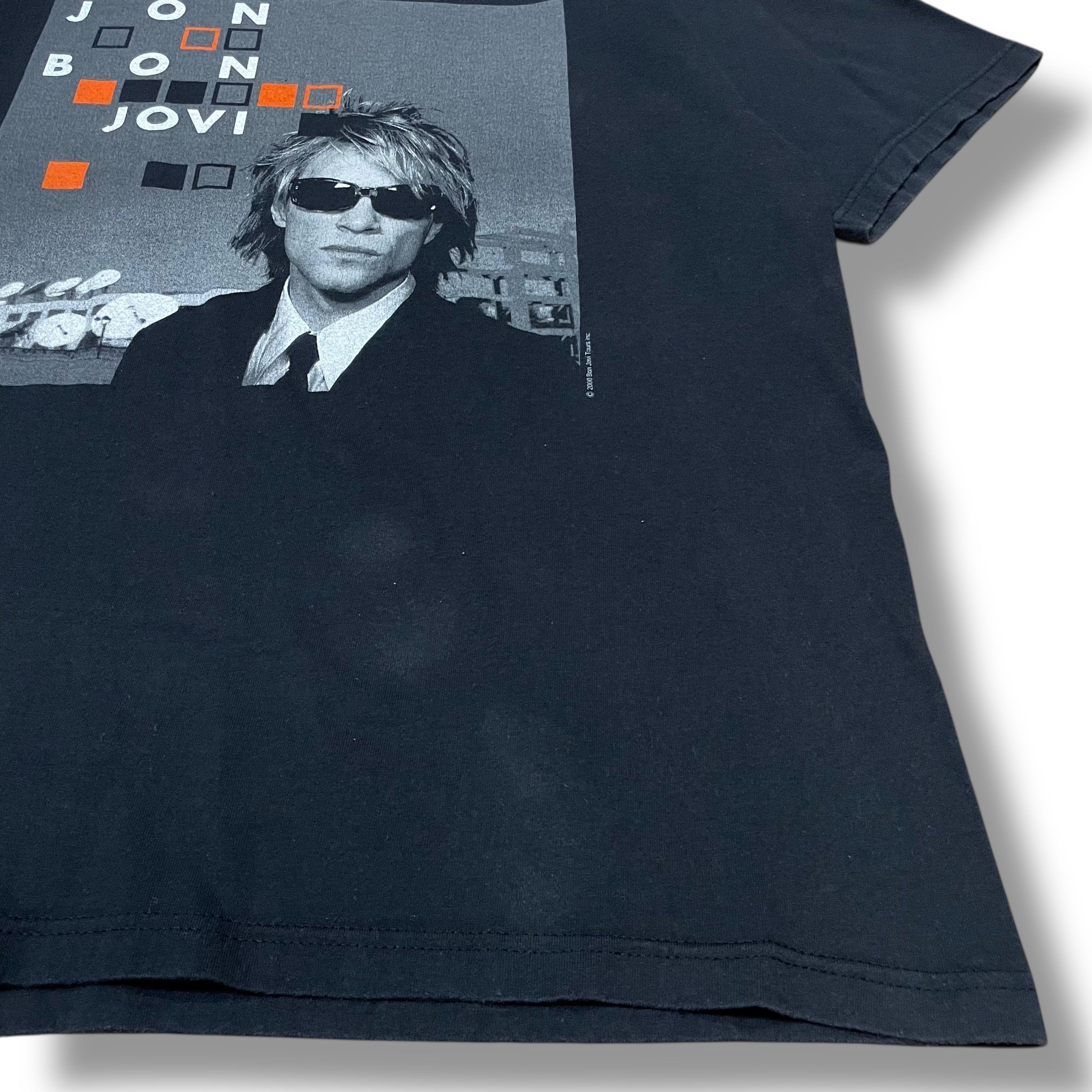 ボンジョヴィ 本人着用 ツアー公式Tシャツ 2000年 送料無料！ L】【00年代】Bon Jovi ボン・ジョヴィ CRUSH TOUR バンドTシャツ