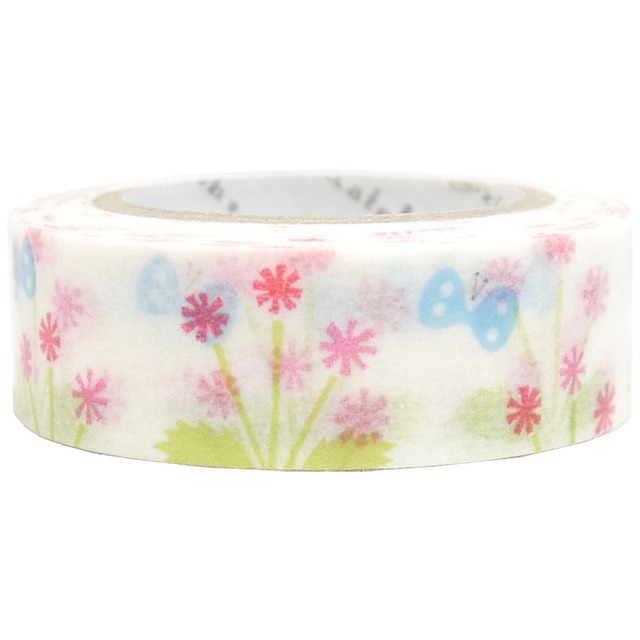 シール堂　いろは和紙テープ　お花畑　15mmマステ　SD04
