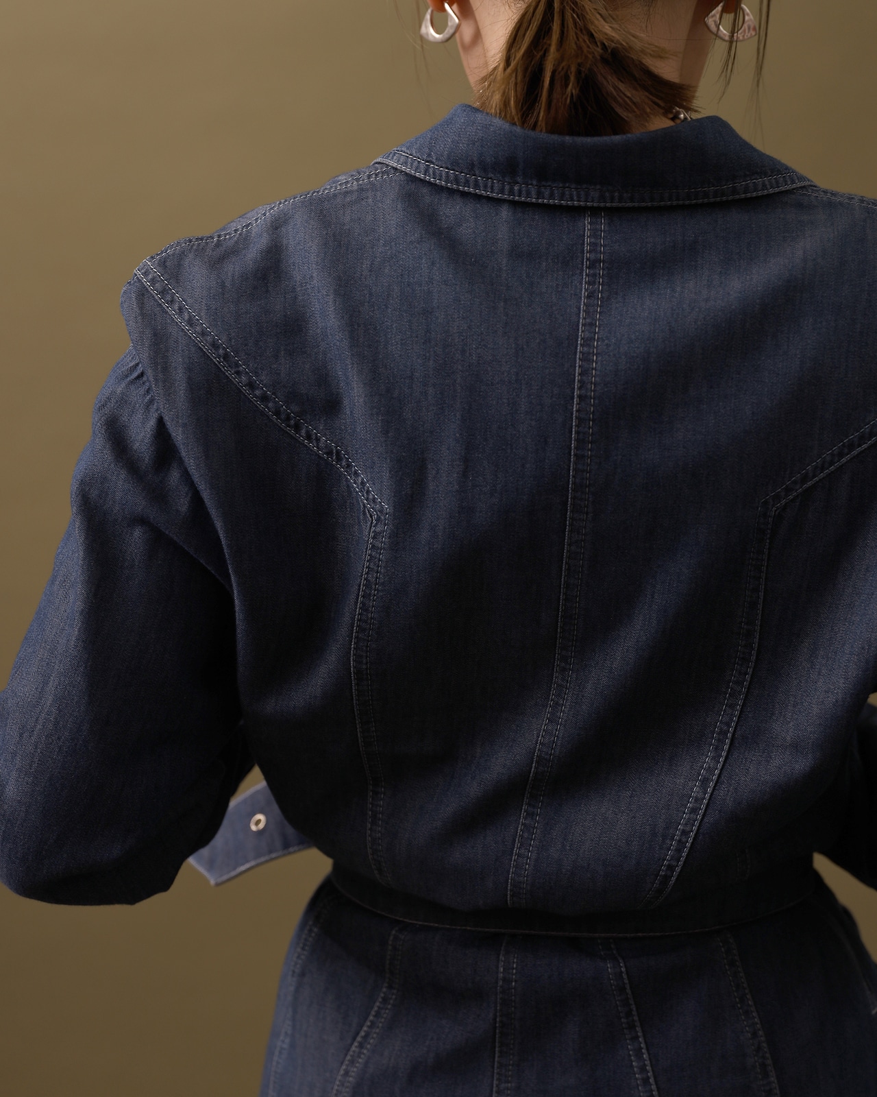 1980's Thierry Mugler / Belted Denim Gown