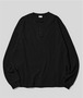 SEABEES THERMAL PIGMENT HENRY NECK T-SHIRT BLACK