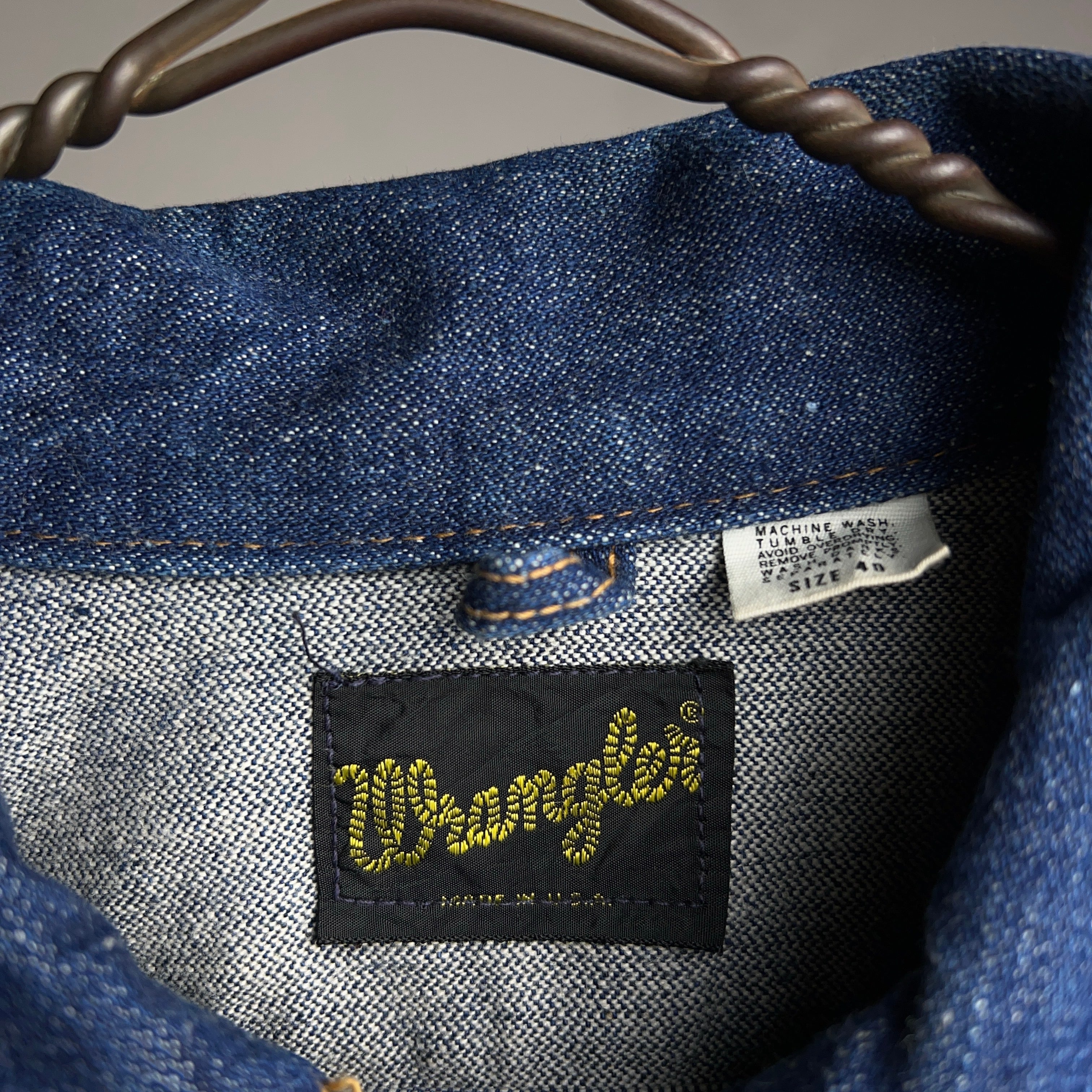 1970's Wrangler 124MJ INDIGO DENIM JACKET 70年代 黒タグ ラングラー