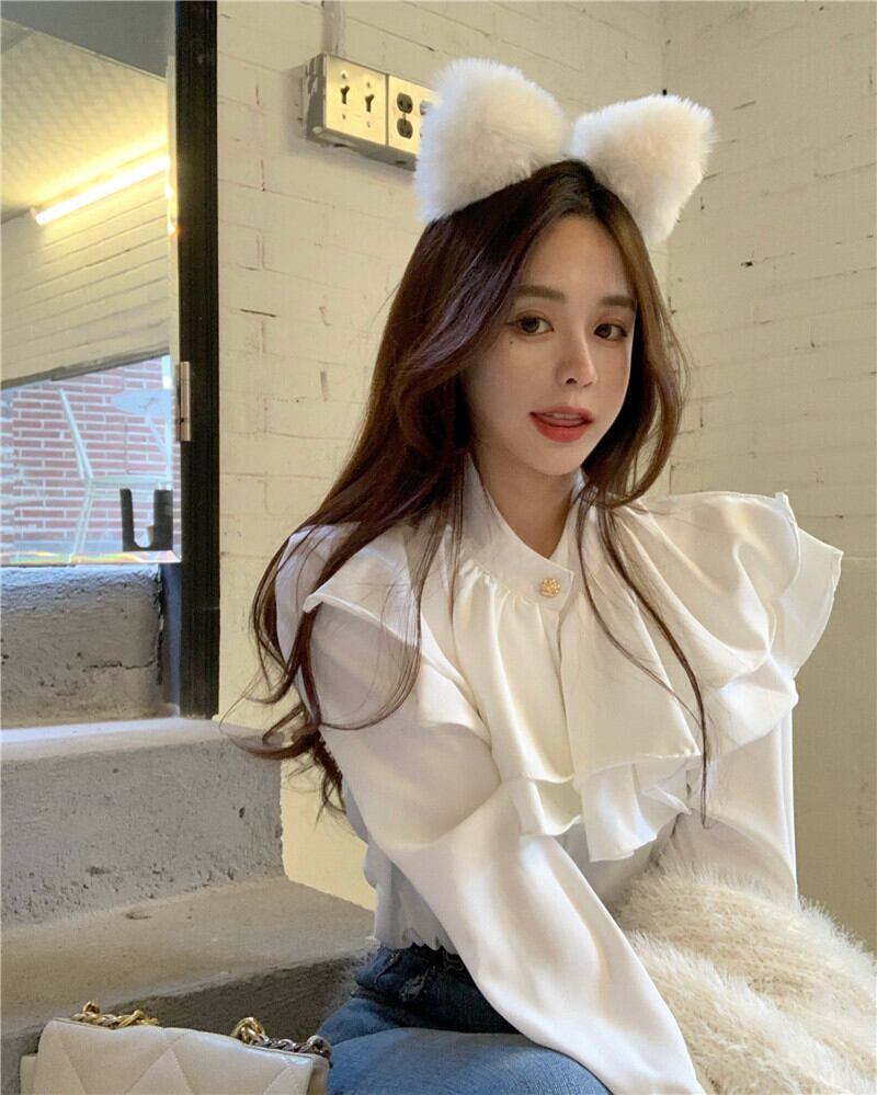 シャツ ホワイトスプリングスリムトップス ロング 春物 ブラックストロベリース64493727017