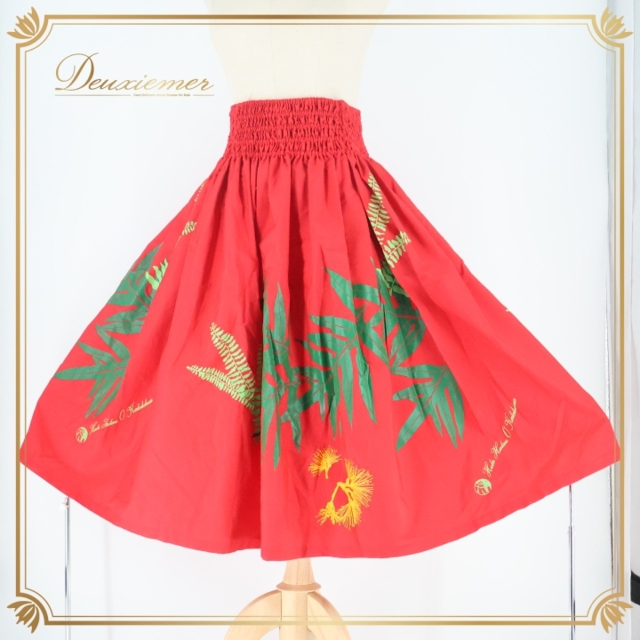 フラダンス 衣装 パウスカート レッド系 ハワイアンプリント 植物柄 ハワイアン アロハ フラ ダンス レッスン 練習 グリーン系 赤 緑 鮮やか 華やか おしゃれ かわいい シングル スカート ふんわり フラダンス衣装 カラフル 女性用 大人用 スポーツウェア リゾート トロピカル おしゃれ着 かわいいデザイン コーディネート