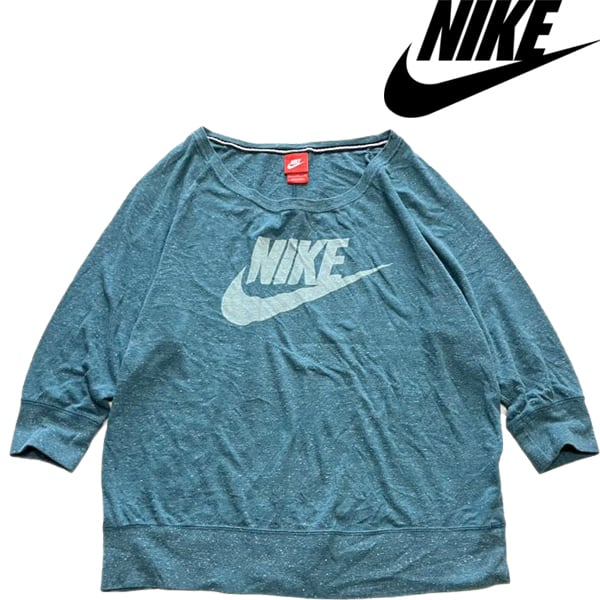 1点物◇ナイキNike5部袖グリーン薄手スウェット古着メンズレディースOK