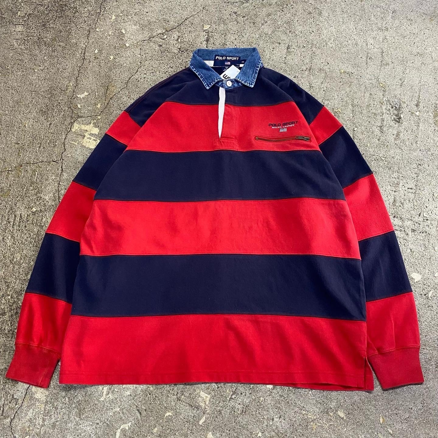 90s POLO SPORT L/S border polo shirt | What'z up