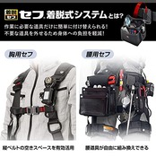 タジマ セフシステム セフ後付ホルダー 縦ベルト用 メタル 頑丈金属タイプ SF-MTHLD 着脱楽々 ベルトに後から装着可能 腰道具の組み換えが簡単 使う道具だけを選んで装着 腰の負担軽減 工具の落下防止