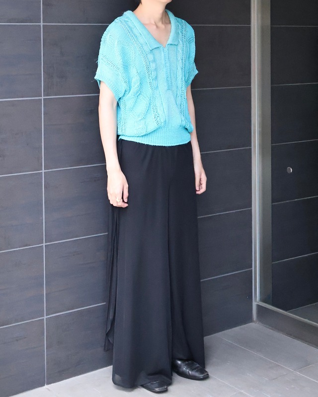 double face sheer palazzo pants