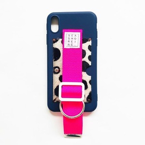 for iPhone【 animal 】navy × neon pink