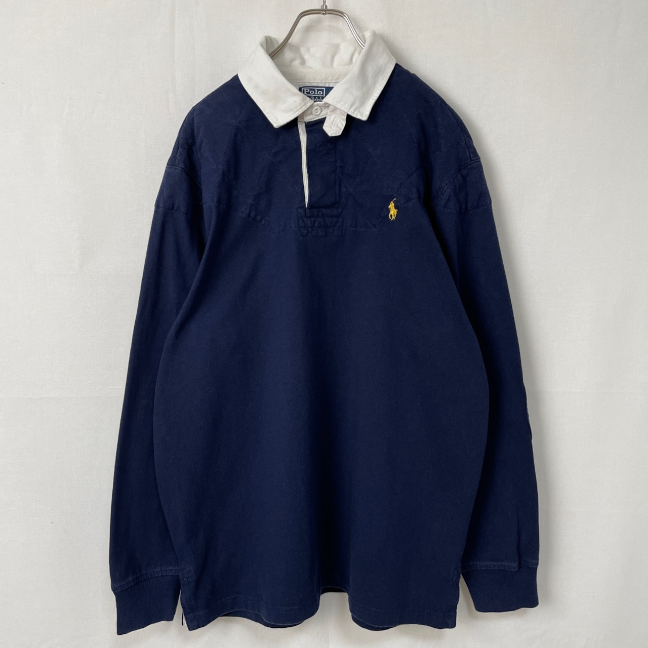 90s ポロラルフローレン ラガーシャツ 長袖 古着 ヴィンテージ 紺 
